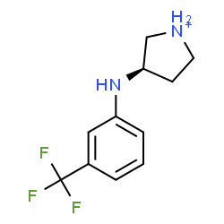 ChemSpider 2D Image | (3R)-3-{[3-(Trifluoromethyl)phenyl]amino}pyrrolidinium | C11H14F3N2
