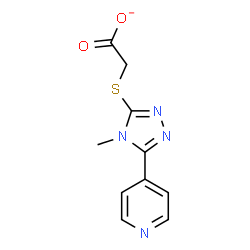 ChemSpider 2D Image | {[4-Methyl-5-(4-pyridinyl)-4H-1,2,4-triazol-3-yl]sulfanyl}acetate | C10H9N4O2S