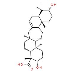 ChemSpider 2D Image | (3S,4R,4aR,6aS,9aR,11R,13aR,13bS,15aS,15bR)-3,11-Dihydroxy-4,6a,10,10,13a,15b-hexamethyl-2,3,4,4a,5,6,6a,7,9,9a,10,11,12,13,13a,13b,14,15,15a,15b-icosahydro-1H-naphtho[2',1':4,5]cyclohepta[1,2-a]napht
halene-4-carboxylic acid | C30H48O4