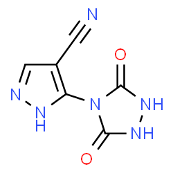 ChemSpider 2D Image | 5-(3,5-Dioxo-1,2,4-triazolidin-4-yl)-1H-pyrazole-4-carbonitrile | C6H4N6O2