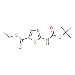 ChemSpider 2D Image | Ethyl 2-[(tert-butoxycarbonyl)amino]-1,3-thiazole-5-carboxylate | C11H16N2O4S