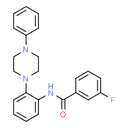 ChemSpider 2D Image | 3-Fluoro-N-[2-(4-phenyl-1-piperazinyl)phenyl]benzamide | C23H22FN3O