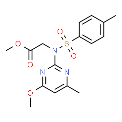 ChemSpider 2D Image | Methyl N-(4-methoxy-6-methyl-2-pyrimidinyl)-N-[(4-methylphenyl)sulfonyl]glycinate | C16H19N3O5S