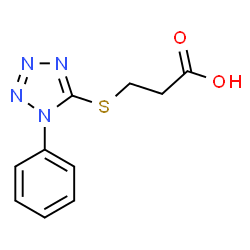 ChemSpider 2D Image | 3-[(1-Phenyl-1H-tetrazol-5-yl)thio]propanoic acid | C10H10N4O2S