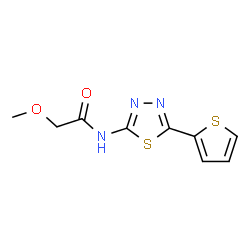 ChemSpider 2D Image | 2-Methoxy-N-[5-(2-thienyl)-1,3,4-thiadiazol-2-yl]acetamide | C9H9N3O2S2