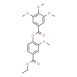 ChemSpider 2D Image | 4-(Ethoxycarbonyl)-2-methoxyphenyl 3,4,5-trimethoxybenzoate | C20H22O8