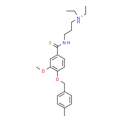 ChemSpider 2D Image | N,N-Diethyl-3-[({3-methoxy-4-[(4-methylbenzyl)oxy]phenyl}carbonothioyl)amino]-1-propanaminium | C23H33N2O2S