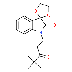 ChemSpider 2D Image | 1'-(4,4-Dimethyl-3-oxopentyl)spiro[1,3-dioxolane-2,3'-indol]-2'(1'H)-one | C17H21NO4
