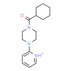 ChemSpider 2D Image | 2-[4-(Cyclohexylcarbonyl)-1-piperazinyl]pyridinium | C16H24N3O