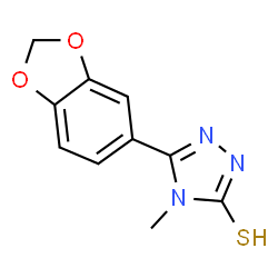 ChemSpider 2D Image | 5-(2H-1,3-benzodioxol-5-yl)-4-methyl-4H-1,2,4-triazole-3-thiol | C10H9N3O2S
