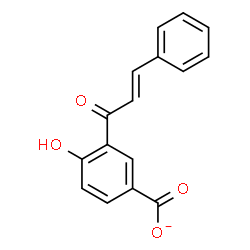 ChemSpider 2D Image | 4-Hydroxy-3-[(2E)-3-phenyl-2-propenoyl]benzoate | C16H11O4