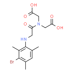 ChemSpider 2D Image | 2,2'-({[(3-Bromo-2,4,6-trimethylphenyl)amino]acetyl}imino)diacetic acid | C15H19BrN2O5