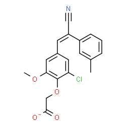ChemSpider 2D Image | {2-Chloro-4-[(E)-2-cyano-2-(3-methylphenyl)vinyl]-6-methoxyphenoxy}acetate | C19H15ClNO4