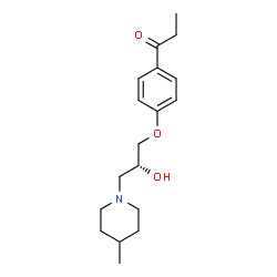 ChemSpider 2D Image | 1-{4-[(2R)-2-Hydroxy-3-(4-methyl-1-piperidinyl)propoxy]phenyl}-1-propanone | C18H27NO3