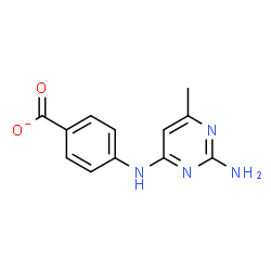 ChemSpider 2D Image | 4-[(2-Amino-6-methyl-4-pyrimidinyl)amino]benzoate | C12H11N4O2