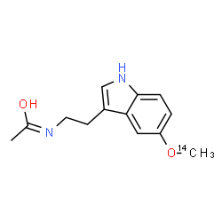 ChemSpider 2D Image | (1Z)-N-(2-{5-[(~14~C)Methyloxy]-1H-indol-3-yl}ethyl)ethanimidic acid | C1214CH16N2O2