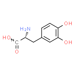 ChemSpider 2D Image | 3-Hydroxy-D-(~14~C)tyrosine | C814CH11NO4
