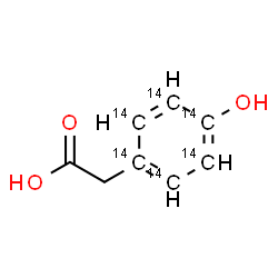 ChemSpider 2D Image | [4-Hydroxy(~14~C_6_)phenyl]acetic acid | C214C6H8O3