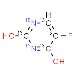 ChemSpider 2D Image | 5-Fluoro-2,4-(~13~C_4_,~15~N_2_)pyrimidinediol | 13C4H3F15N2O2