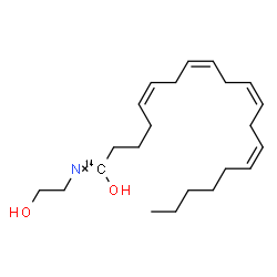 ChemSpider 2D Image | (5Z,8Z,11Z,14Z)-N-(2-Hydroxyethyl)(1-~14~C)-5,8,11,14-icosatetraenimidic acid | C2114CH37NO2