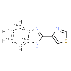 ChemSpider 2D Image | 2-(1,3-Thiazol-4-yl)(3a,4,5,6,7,7a-~14~C_6_)-1H-benzimidazole | C414C6H7N3S