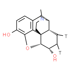 ChemSpider 2D Image | (5alpha,6beta)-17-Methyl(7,8-~3~H_2_)-4,5-epoxymorphinan-3,6-diol | C17H19T2NO3