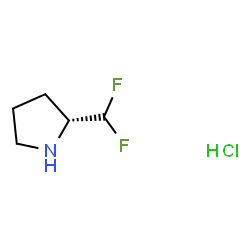 ChemSpider 2D Image | (2R)-2-(difluoromethyl)pyrrolidine hydrochloride | C5H10ClF2N