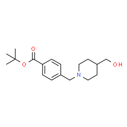 ChemSpider 2D Image | tert-Butyl 4-((4-(hydroxymethyl)piperidin-1-yl)methyl)benzoate | C18H27NO3