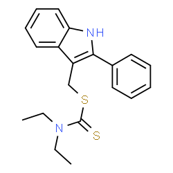 ChemSpider 2D Image | (2-Phenyl-1H-indol-3-yl)methyl diethylcarbamodithioate | C20H22N2S2