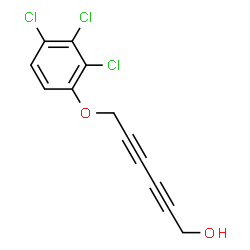 ChemSpider 2D Image | 6-(2,3,4-Trichlorophenoxy)-2,4-hexadiyn-1-ol | C12H7Cl3O2