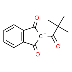 ChemSpider 2D Image | 2-(2,2-Dimethylpropanoyl)-1,3-dioxo-2,3-dihydro-1H-inden-2-ide | C14H13O3