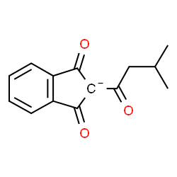 ChemSpider 2D Image | 2-(3-Methylbutanoyl)-1,3-dioxo-2,3-dihydro-1H-inden-2-ide | C14H13O3