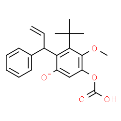 ChemSpider 2D Image | 5-(Carboxyoxy)-4-methoxy-3-(2-methyl-2-propanyl)-2-(1-phenyl-2-propen-1-yl)phenolate | C21H23O5