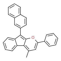 ChemSpider 2D Image | 4-Methyl-9-(2-naphthyl)-2-phenylindeno[2,1-b]pyran | C29H20O