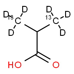 ChemSpider 2D Image | 2-(~13~C,~2~H_3_)Methyl(3-~13~C,3,3,3-~2~H_3_)propanoic acid | C213C2H2D6O2