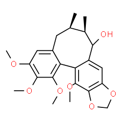 ChemSpider 2D Image | (6R,7R)-1,2,3,13-Tetramethoxy-6,7-dimethyl-5,6,7,8-tetrahydrobenzo[3',4']cycloocta[1',2':4,5]benzo[1,2-d][1,3]dioxol-8-ol | C23H28O7