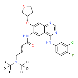 ChemSpider 2D Image | 4-{Bis[(~2~H_3_)methyl]amino}-N-{4-[(3-chloro-4-fluorophenyl)amino]-7-[(3S)-tetrahydro-3-furanyloxy]-6-quinazolinyl}-2-butenamide | C24H19D6ClFN5O3