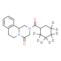 ChemSpider 2D Image | 2-[(2,2,3,3,4,4,5,5-~2~H_8_)Cyclohexylcarbonyl]-1,2,3,6,7,11b-hexahydro-4H-pyrazino[2,1-a]isoquinolin-4-one | C19H16D8N2O2