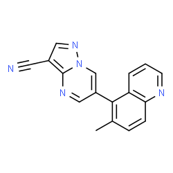 ChemSpider 2D Image | 6-(6-Methyl-5-quinolinyl)pyrazolo[1,5-a]pyrimidine-3-carbonitrile | C17H11N5