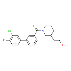 ChemSpider 2D Image | (3'-Chloro-4'-fluoro-3-biphenylyl)[3-(2-methoxyethyl)-1-piperidinyl]methanone | C21H23ClFNO2