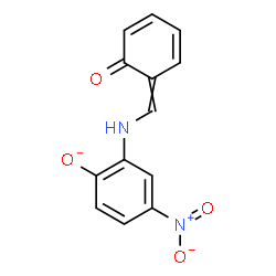 ChemSpider 2D Image | 4-Nitro-2-{[(6-oxo-2,4-cyclohexadien-1-ylidene)methyl]amino}phenolate | C13H9N2O4
