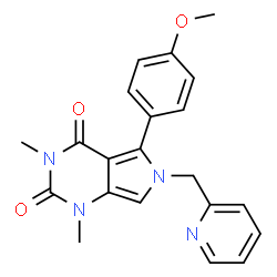 ChemSpider 2D Image | 5-(4-Methoxyphenyl)-1,3-dimethyl-6-(2-pyridinylmethyl)-1H-pyrrolo[3,4-d]pyrimidine-2,4(3H,6H)-dione | C21H20N4O3