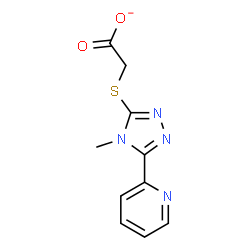 ChemSpider 2D Image | {[4-Methyl-5-(2-pyridinyl)-4H-1,2,4-triazol-3-yl]sulfanyl}acetate | C10H9N4O2S