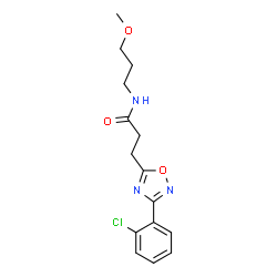ChemSpider 2D Image | 3-[3-(2-Chlorophenyl)-1,2,4-oxadiazol-5-yl]-N-(3-methoxypropyl)propanamide | C15H18ClN3O3