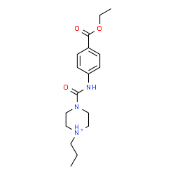 ChemSpider 2D Image | 4-{[4-(Ethoxycarbonyl)phenyl]carbamoyl}-1-propylpiperazin-1-ium | C17H26N3O3
