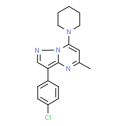 ChemSpider 2D Image | 3-(4-Chlorophenyl)-5-methyl-7-(1-piperidinyl)pyrazolo[1,5-a]pyrimidine | C18H19ClN4