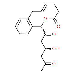 ChemSpider 2D Image | (3S)-3-Hydroxy-1-[(1S,6E)-3-oxo-3,4,5,8-tetrahydro-1H-2-benzoxecin-1-yl]-1,5-hexanedione | C19H22O5
