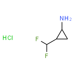 ChemSpider 2D Image | 2-(Difluoromethyl)cyclopropanamine hydrochloride (1:1) | C4H8ClF2N