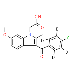 ChemSpider 2D Image | (3-{[4-Chloro(~2~H_4_)phenyl]carbonyl}-6-methoxy-2-methyl-1H-indol-1-yl)acetic acid | C19H12D4ClNO4