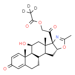 ChemSpider 2D Image | 2-[(4aR,4bS,5S,6aS,6bS,9aR,10aS,10bS)-5-Hydroxy-4a,6a,8-trimethyl-2-oxo-2,4a,4b,5,6,6a,9a,10,10a,10b,11,12-dodecahydro-6bH-naphtho[2',1':4,5]indeno[1,2-d][1,3]oxazol-6b-yl]-2-oxoethyl (~2~H_3_)acetate | C25H28D3NO6